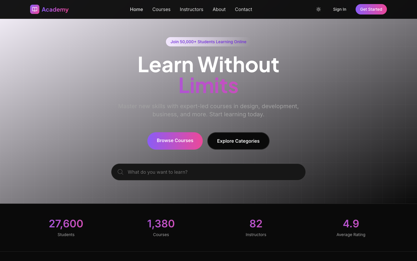 Academy Template Preview