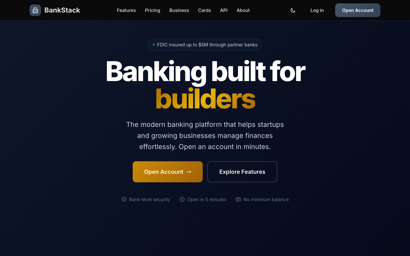 BankStack Template