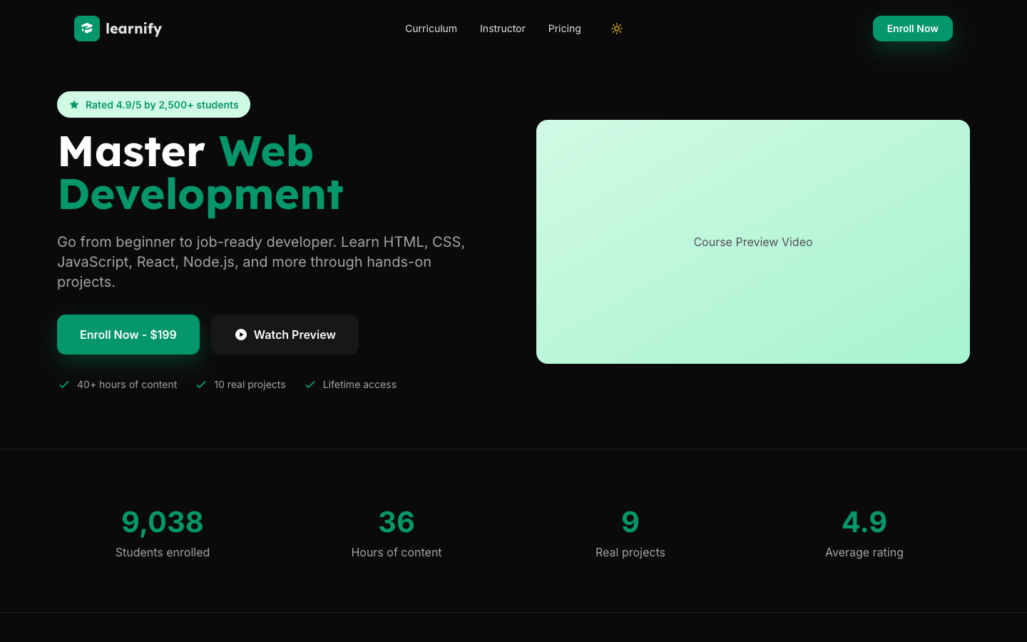 Course Template Preview