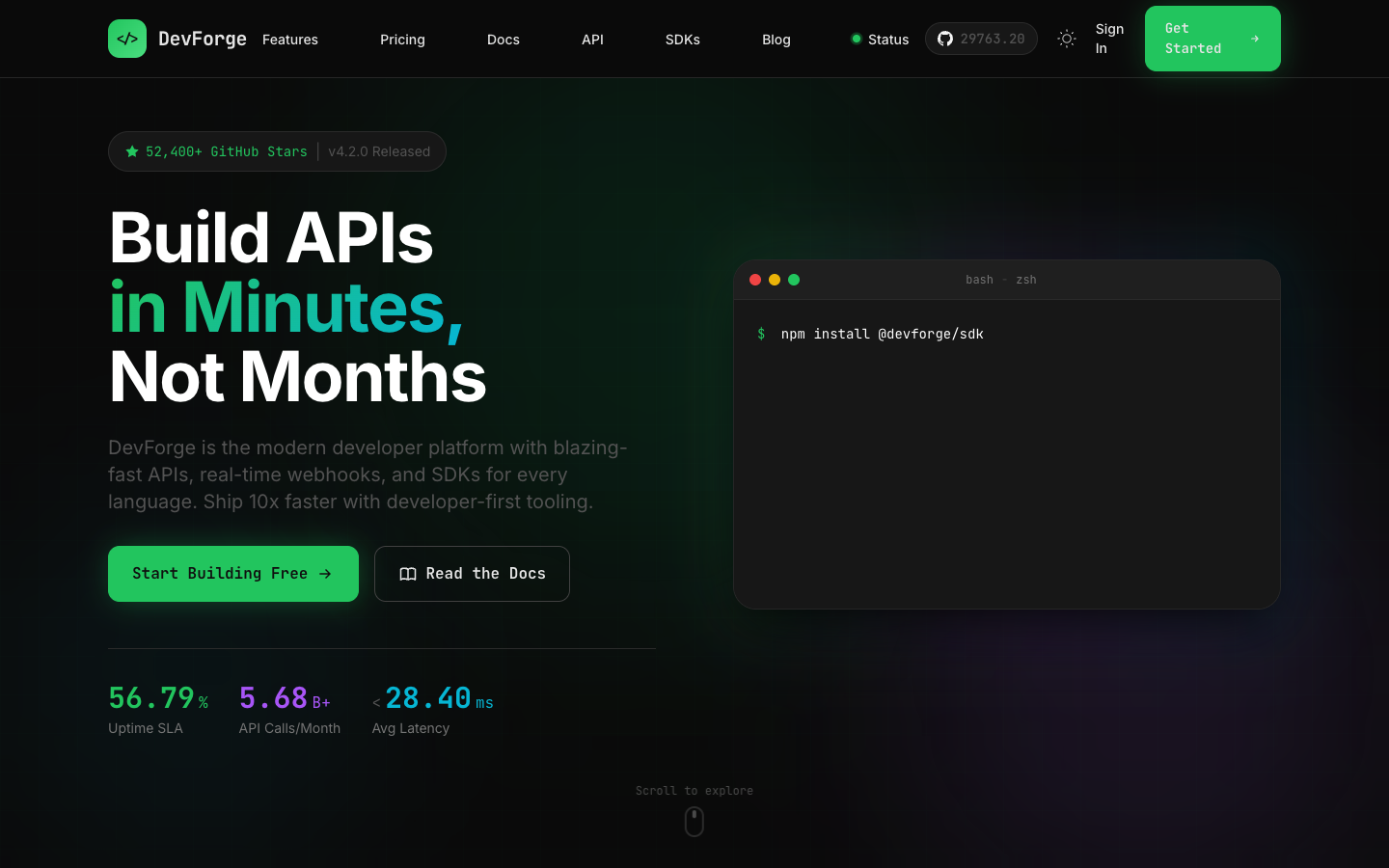 DevTools Template Preview