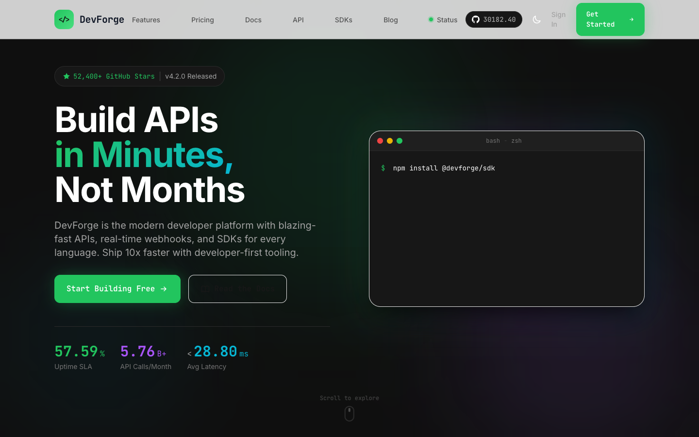 DevTools Template Preview