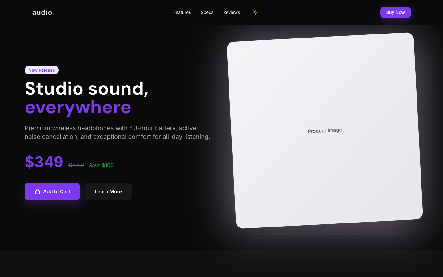 Ecommerce - Modern online store website template dark mode preview
