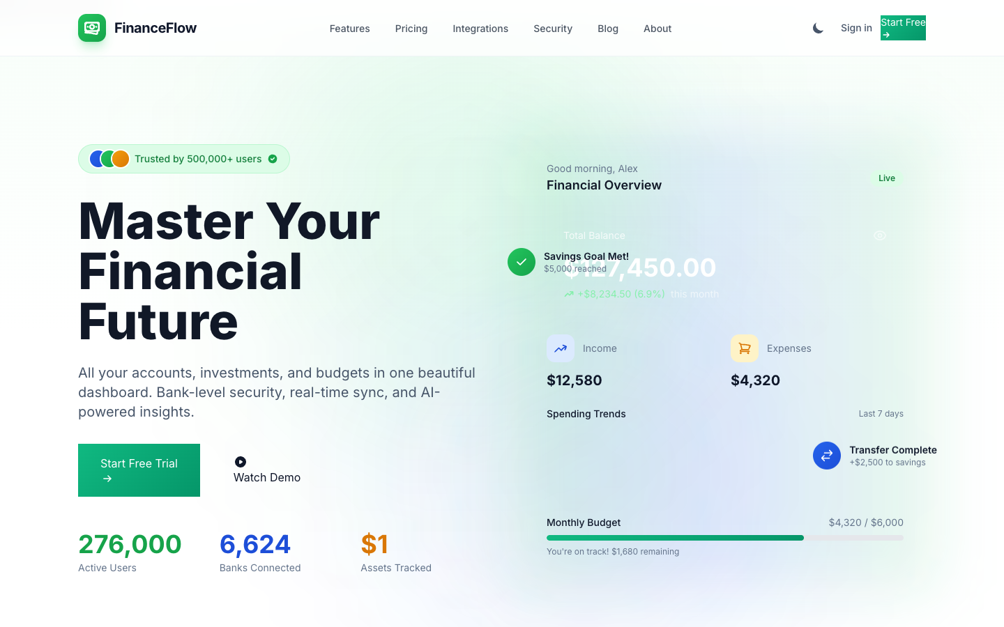 FinanceFlow Template