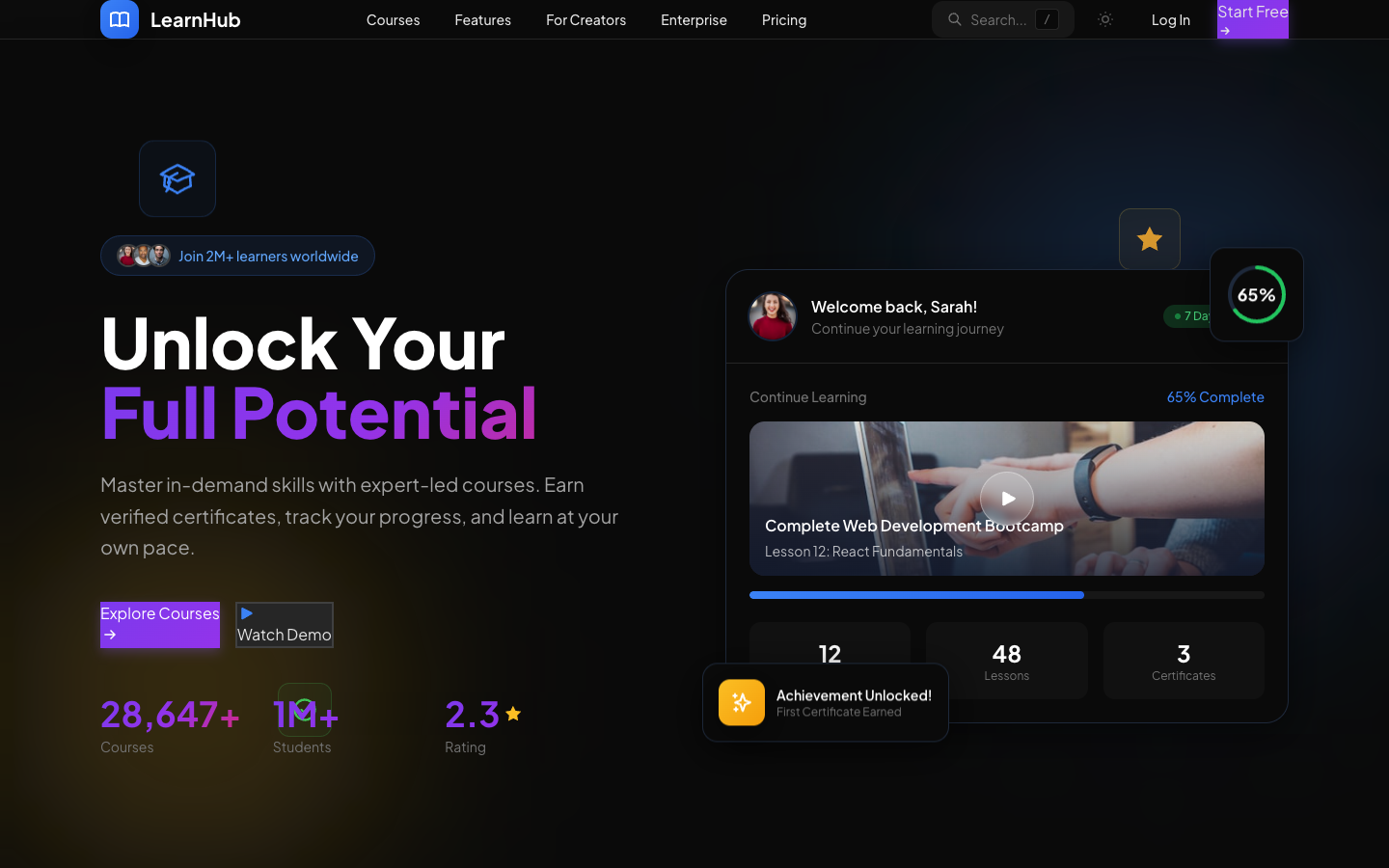 LearnHub Template Preview