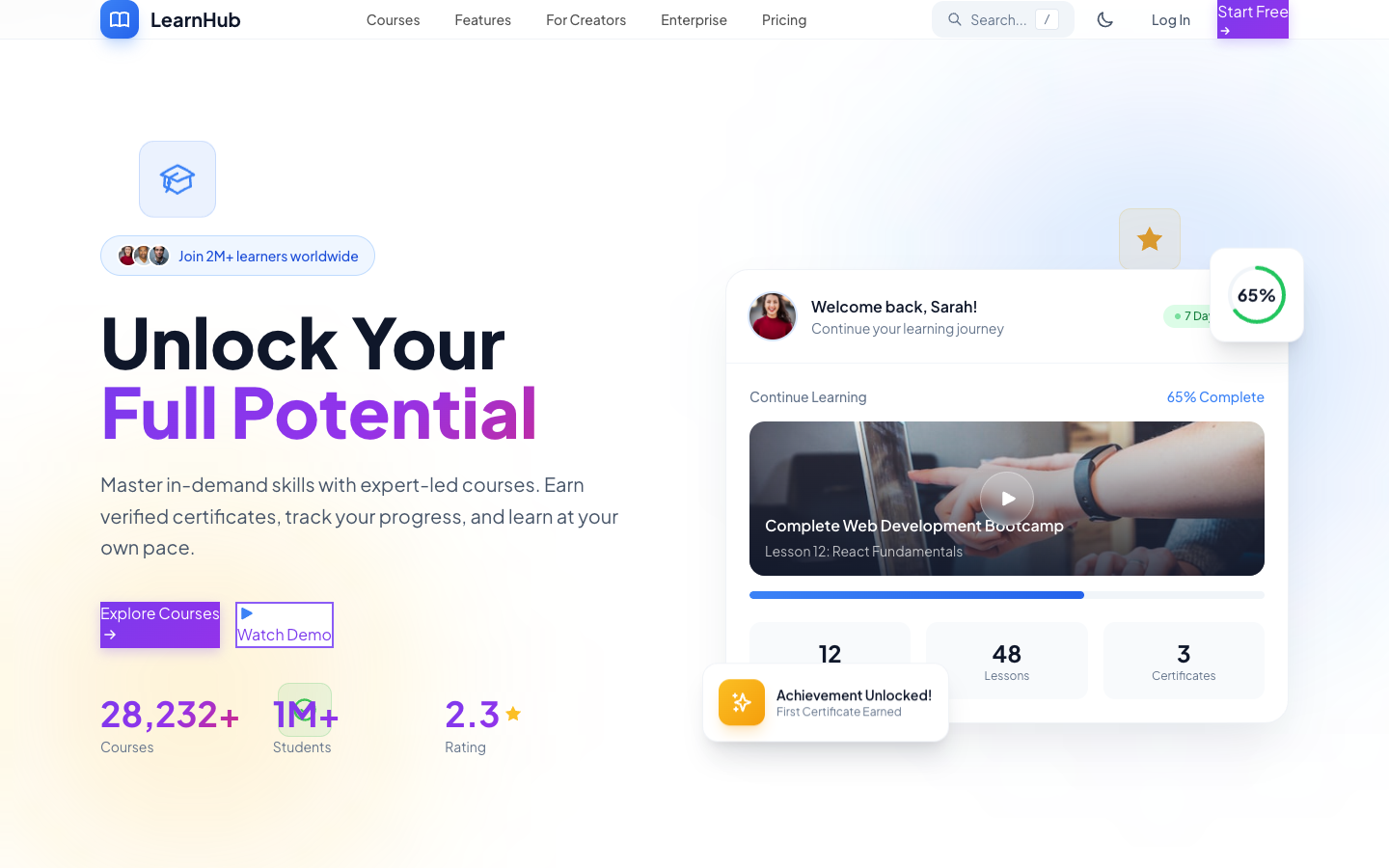 LearnHub Template Preview