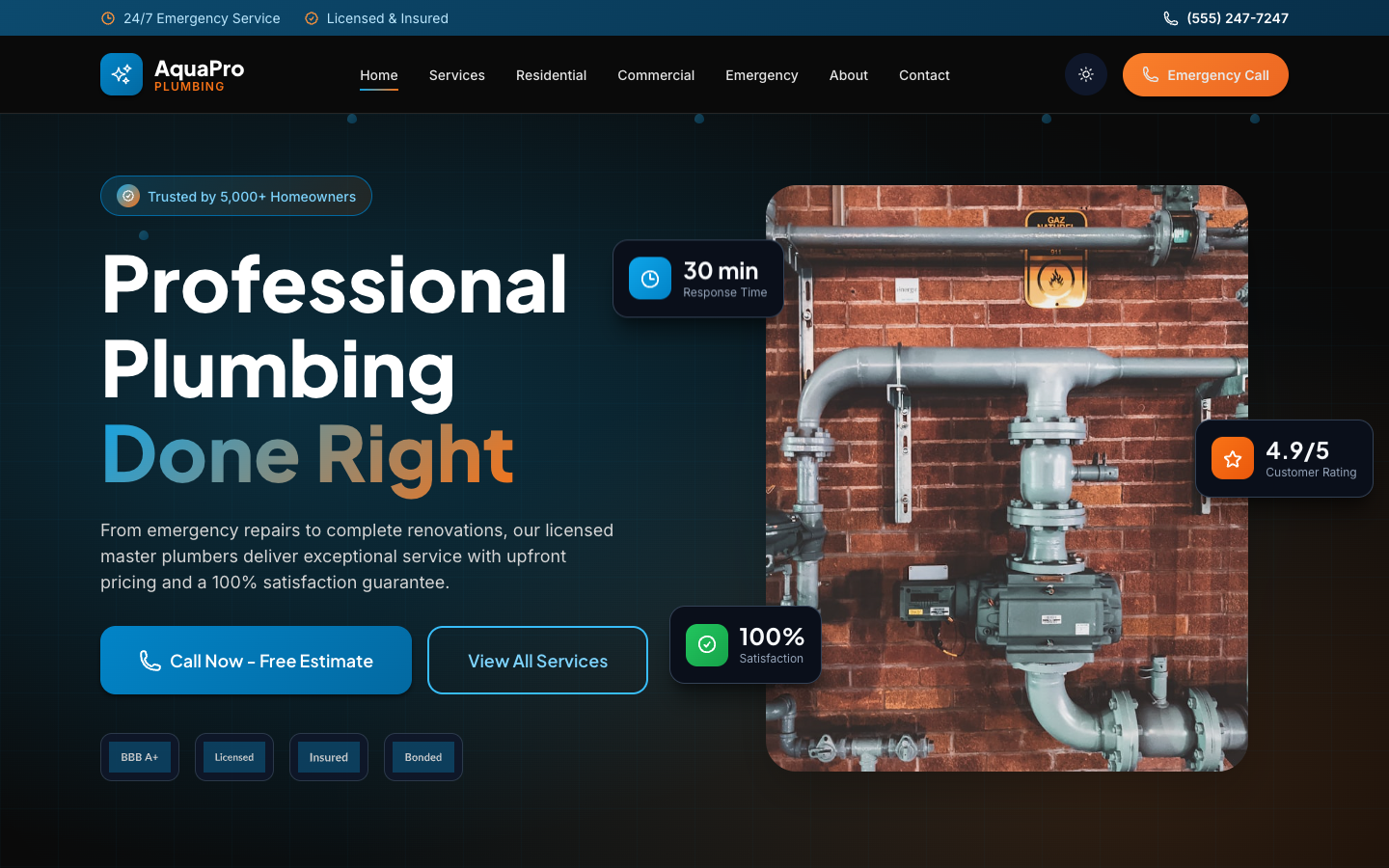 Plumber Template Preview