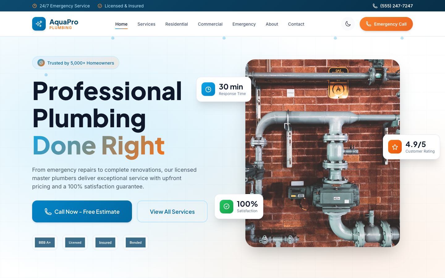 Plumber Template Preview