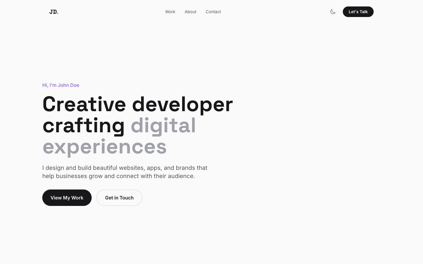 Portfolio Template Preview