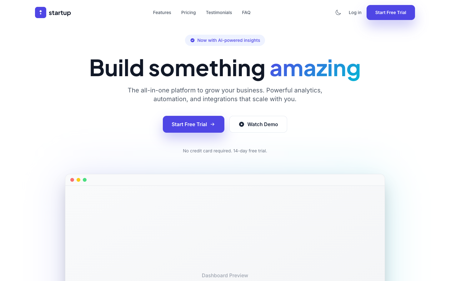 Startup Template Preview