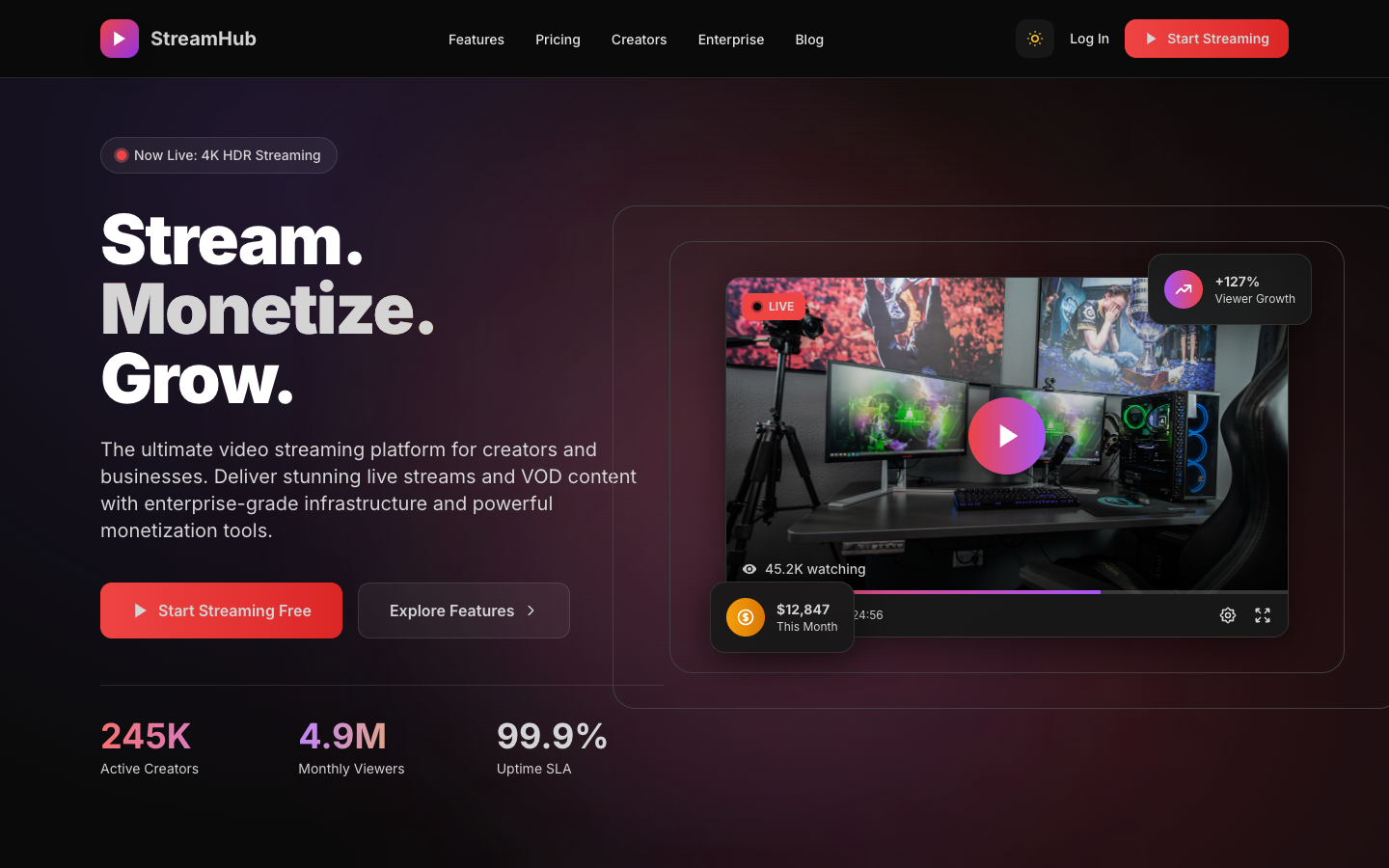 StreamHub Template Preview