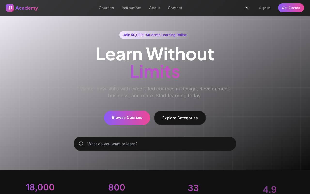 Academy Template Preview