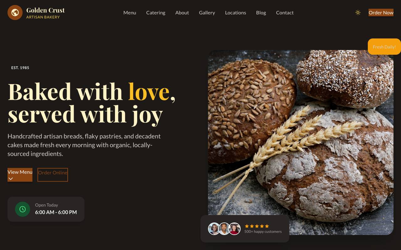 Bakery Template Preview