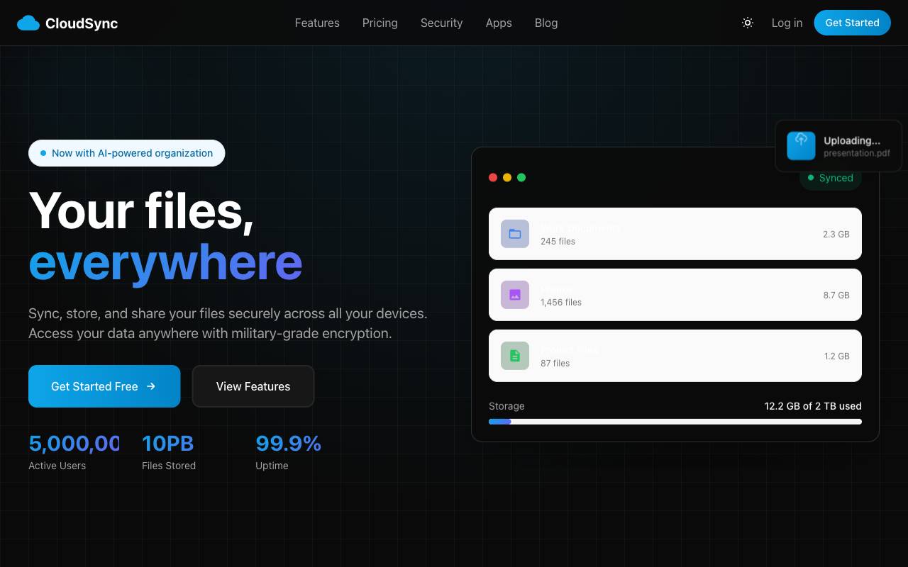 CloudSync Template Preview