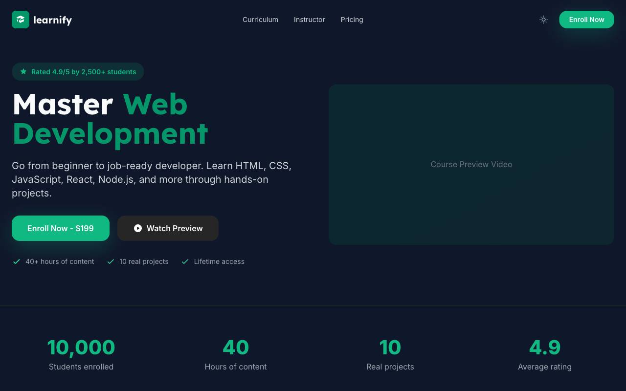 Course Template Preview