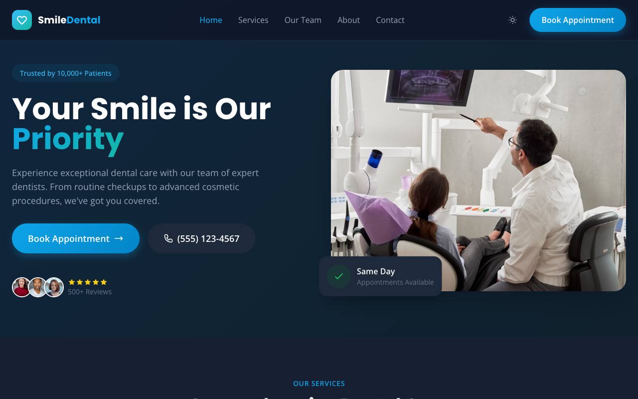 Dentist Template Preview