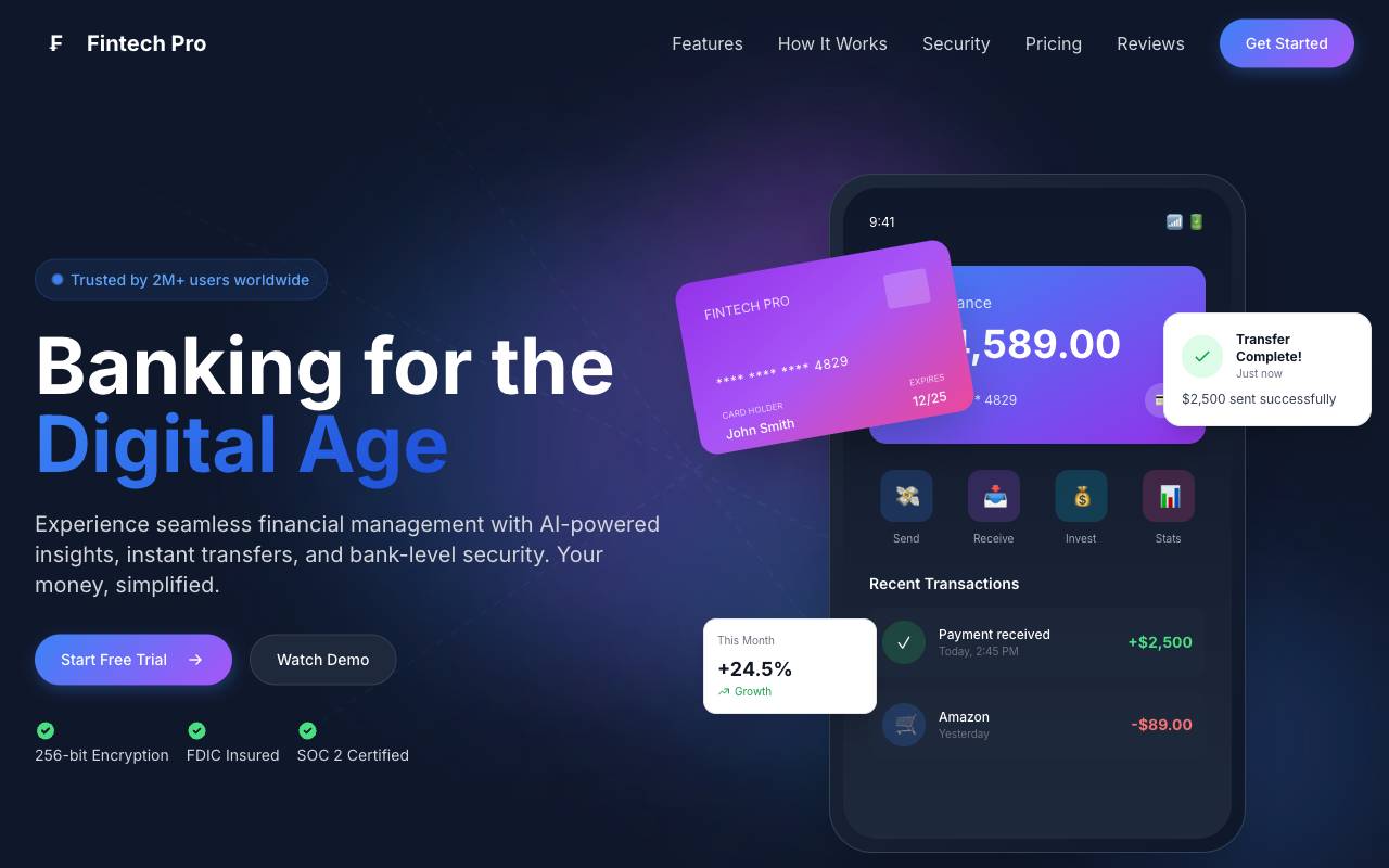 Fintech Template Preview