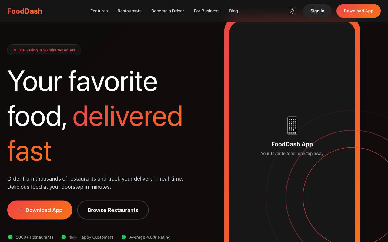 FoodDash Template Preview