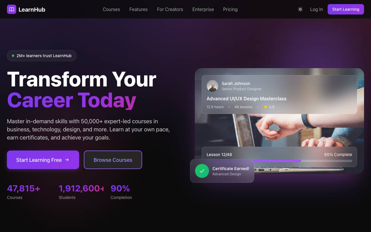LearnHub Template Preview