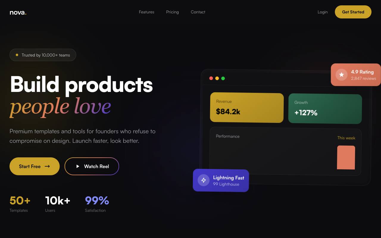 Nova Template Preview