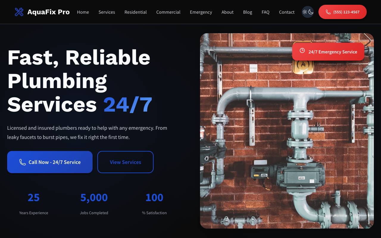 Plumber Template Preview