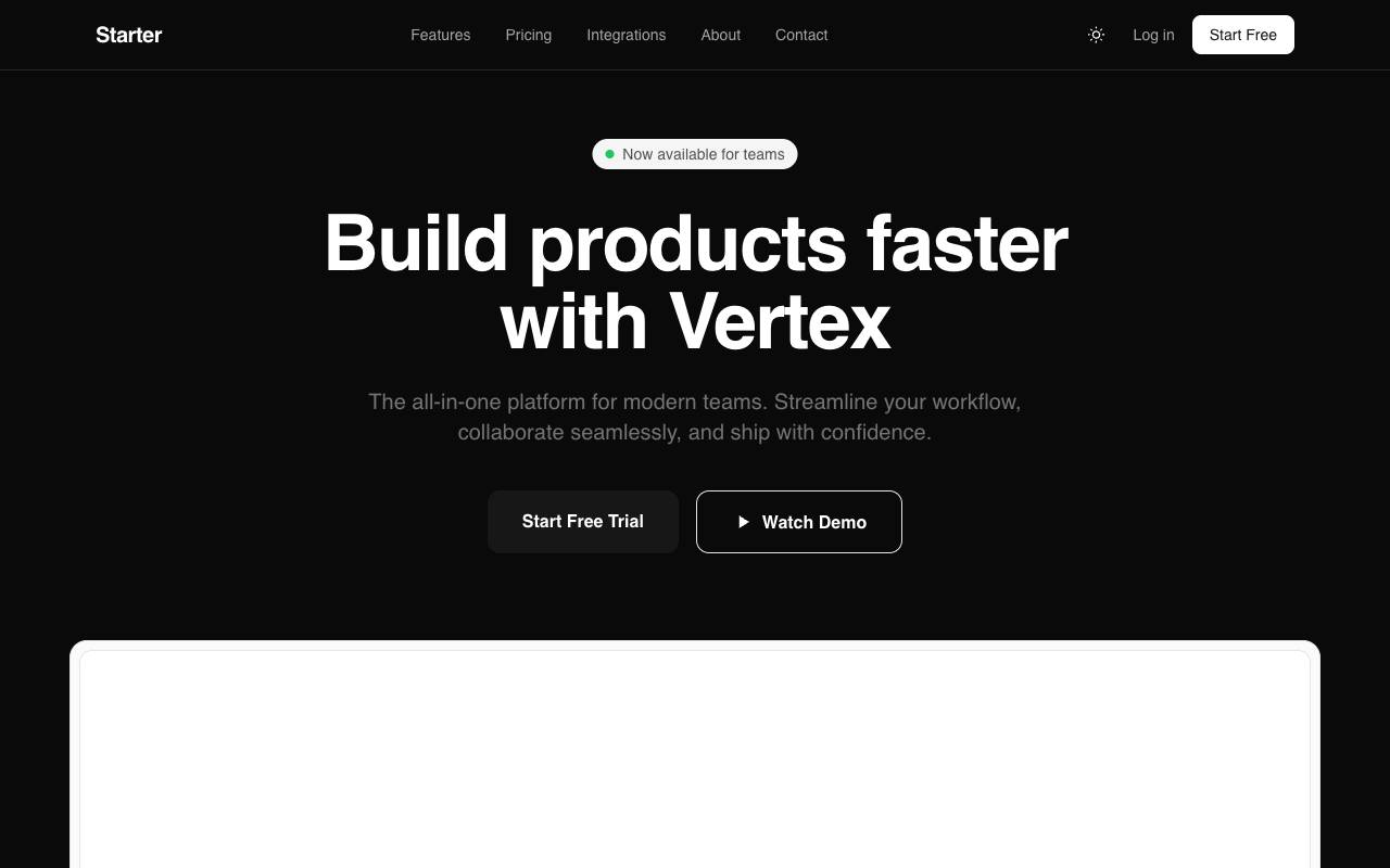 Starter SaaS Template Preview