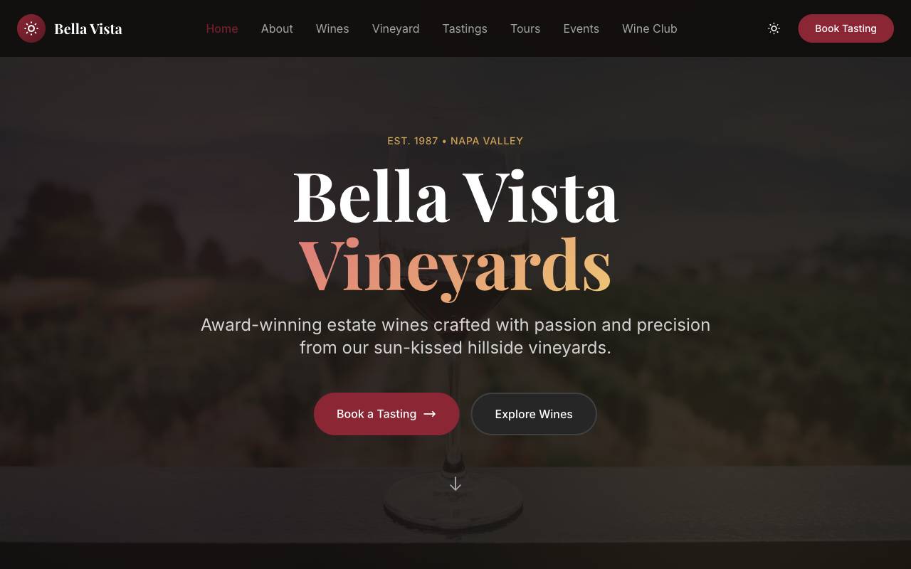 Vineyard Template Preview